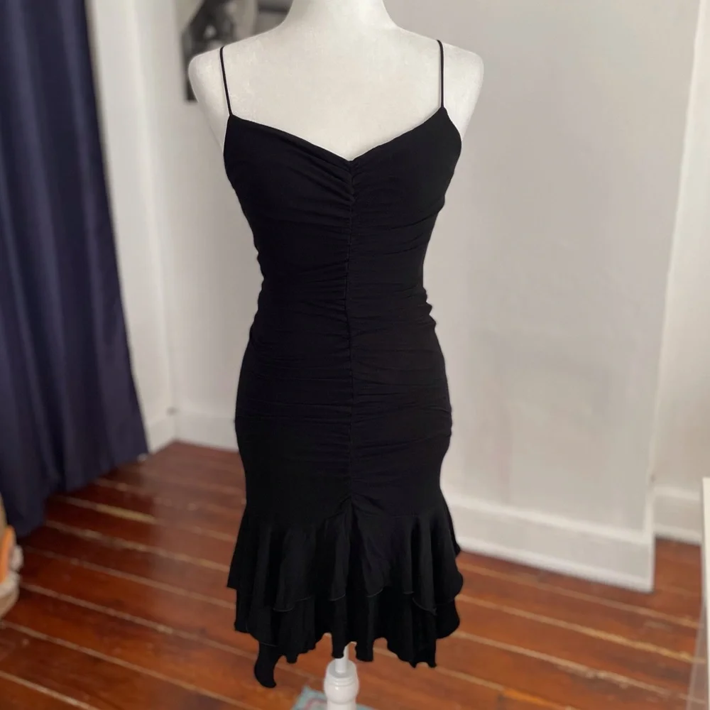 Vintage 90s Betsey Johnson BodyCon Ruched Dress - Picture 1 of 9